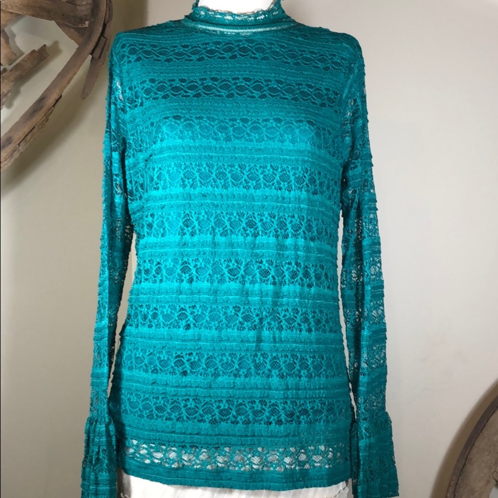 Worthington lined lace top - Boho, peasant, comfy!